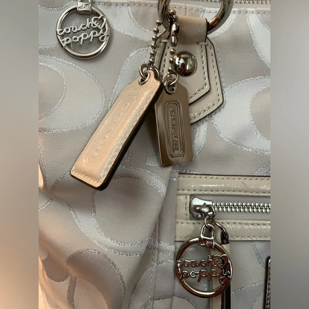 Like New Coach Poppy Metallica Glam Tote - Picture 4 of 8